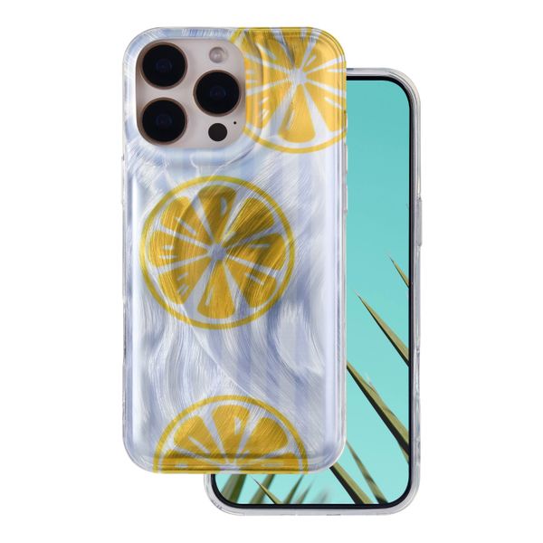 Ultra trendy letné puzdro pre iPhone 15 Pro 6,1" citrónová