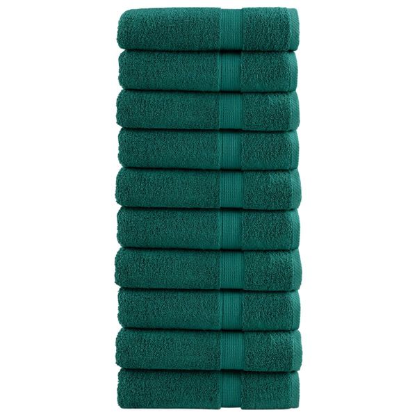 vidaXL Prémiové osušky SOLUND 10 ks zelené 70x140 cm 600 g/m2