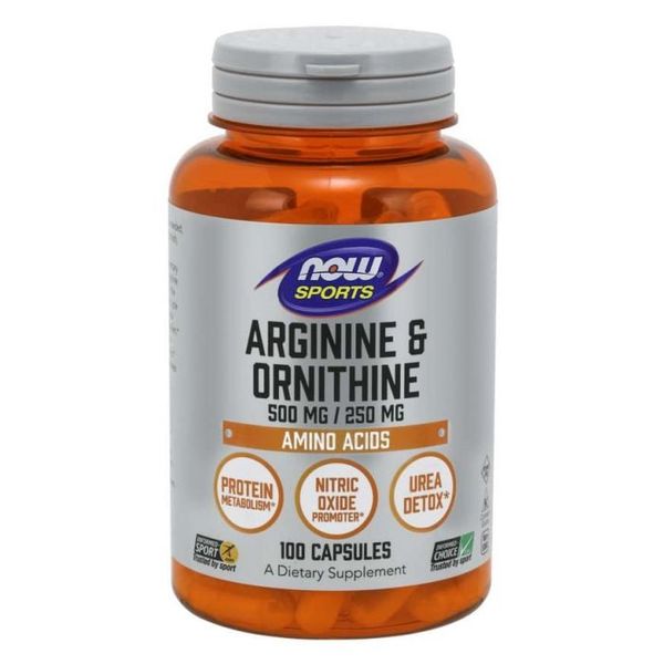 Arginín & Ornitín - NOW Foods, 100 kaps.