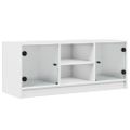 vidaXL TV skrinka so sklenenými dvierkami biela 102x37x42 cm