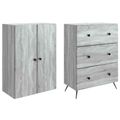 vidaXL Sada skríň 2 ks 66 x 34,5 x 90 cm Kompozitné drevo Sivý Sonoma
