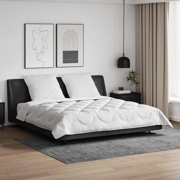vidaXL Zima-leto perina s vankúšom 3 pcs Biela Mikrovlákno
