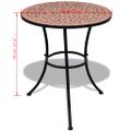 vidaXL Bistro stolík, tehlová farba 60 cm, mozaikový