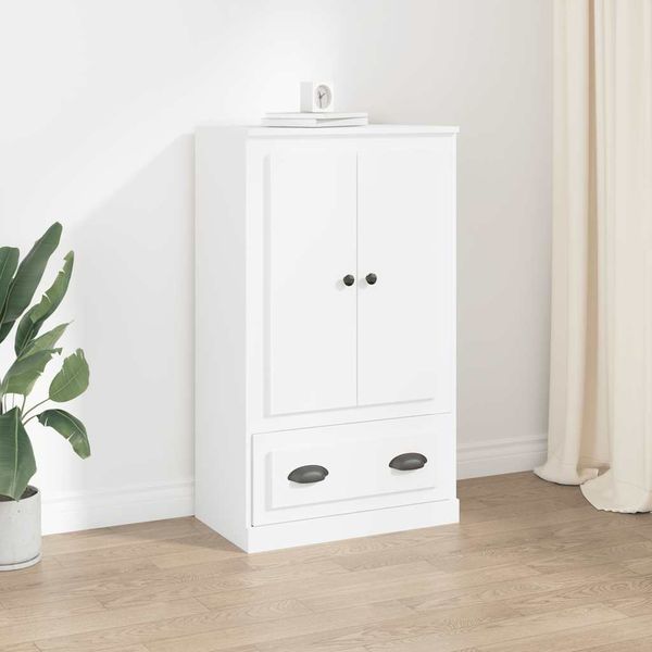 vidaXL Vysoká skrinka biela 60x35,5x103,5 cm kompozitné drevo