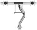 Neomounts Select  NM-D775DXSILVER / Flat Screen Desk mount (10-32") desk clamp/grommet / Silver Držák, VESA, stolní, pro 2 ploché monitory, úhloprícka 10"-32", náklon 20°, otácení 360°, rotace 360°, nosnost 16kg, stríbrný