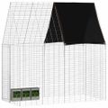 vidaXL Klietka pre králiky Strieborná 200 x 100 x 210 cm