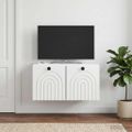 vidaXL Nástenná TV skrinka Biela s vysokým leskom 59,5 x 41 x 30 cm