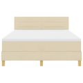 vidaXL Posteľ s pružinovým rámom s vankúšom Krémová 140 x 190 cm látka