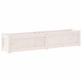 vidaXL Záhradný kvetináč biely 150x31x31 cm borovicový masív