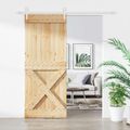 vidaXL Posuvné dvere 85 x 210 cm Masívne borovicové drevo (neupravené)