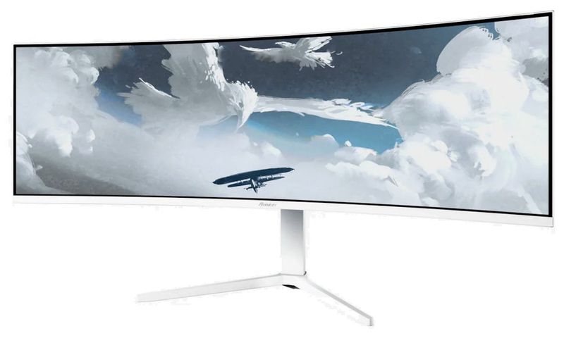 AROZZI NOVA herní monitor 49" 49TUW165 White/ LED/ 5120x1440/ 165Hz/ VA/ 3000:1/ 1ms/ 2xHDMI/ DP/ USB-C/ bílý LED monitor, herní, zakrivený, 49", VA, 5120×1440, 32:9, 1ms, 165Hz, 2× HDMI, DisplayPort, USB-C, 2× USB, repro, bílý, en. tr. F