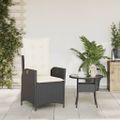 vidaXL Sklápacia záhradná stolička s vankúšmi čierna polyratan