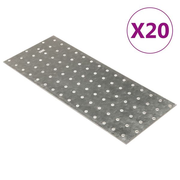 vidaXL Dierované plechy 20 ks 2 mm 300x120 mm pozinkovaná oceľ