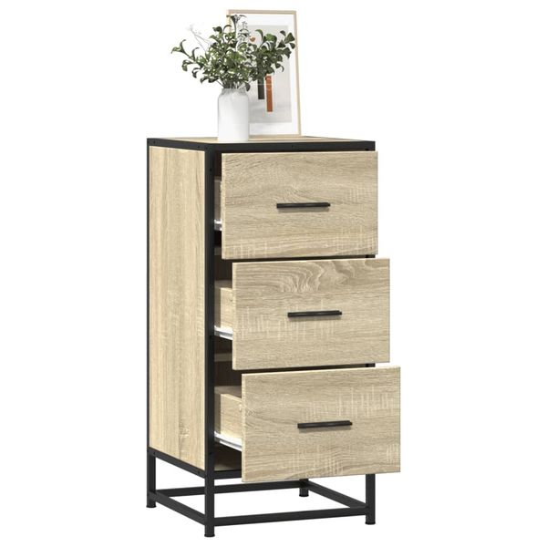 vidaXL Komoda dub sonoma 35,5x35x76 cm kompozitné drevo a kov