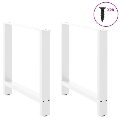 vidaXL Nohy k jedálenskému stolu, biele, 2 ks, 70 x (72-73) cm, oceľové