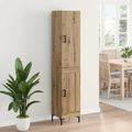 vidaXL Highboard Remeselný dub 34,5 x 34 x 180 cm Kompozitné drevo