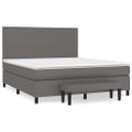 vidaXL Boxspring posteľ s matracom sivá 160x200 cm umelá koža