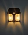 TR-64 LED solárna nástenná lampa s pohybovým senzorom - čierna Trixline