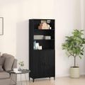 vidaXL Highboard Čierny dub 69,5 x 32,5 x 180 cm Kompozitné drevo