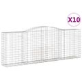 vidaXL Oblúkové gabionové koše 10 ks 400x50x140/160 cm pozink. železo