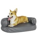 vidaXL Ergonomický penový matrac pre psa sivý 60x42 cm umelá koža