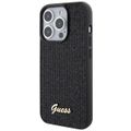 Guess puzdro pre iPhone 15 Pro 6,1" GUHCP15LPMSDGSK čierne HC PU Disco Script Metal