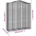 vidaXL Oblúkový gabionový kôš 7 ks 200x50x220/240cm pozinkované železo