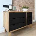 vidaXL Zásuvkový kabinet so zásuvkou OTTA Čierna 111 x 43 x 73,5 cm