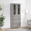 vidaXL Vysoká skrinka sivý dub sonoma 69,5x34x180 cm spracované drevo