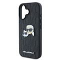 Puzdro Karl Lagerfeld pre iPhone 16 6,1" KLHCP16SPGKLKCPK čierne tvrdé Monogram Karl&Choupette Head Pin