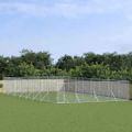 vidaXL Vonkajší koterec pre psov strieborný 8x16x2 m pozinkovaná oceľ