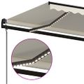 vidaXL Automatická markíza, LED a senzor vetra 500x350 cm, krémová