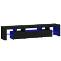vidaXL TV skrinka s LED svetlami čierna 200x36,5x40 cm