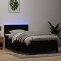 vidaXL Posteľný rám boxspring s matracom a LED čierny 90x220 cm zamat