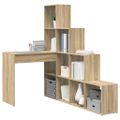 vidaXL Rohový stôl s poličkou Sonoma dub 101,5 x 149,5 x 149,5 cm