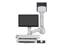 Montážna sada (držiak CPU, zásuvka pre klávesnicu, držiak monitora) - pre LCD displej / PC vybavenie - stredný držiak CPU - hliník, vysoko kvalitný plast - biela - veľkosť obrazovky: až 24"