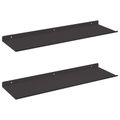 vidaXL Závesná polica 2 ks Čierny 60 x 18 x 2,5 cm Oceľ
