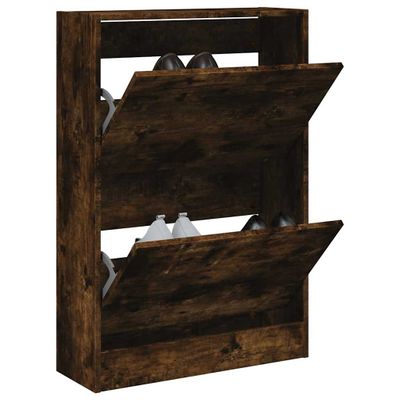 vidaXL Botník dymový dub 60x21x87,5 cm kompozitné drevo