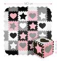 Detská penová puzzle podložka NILS Fun MD03 ružová