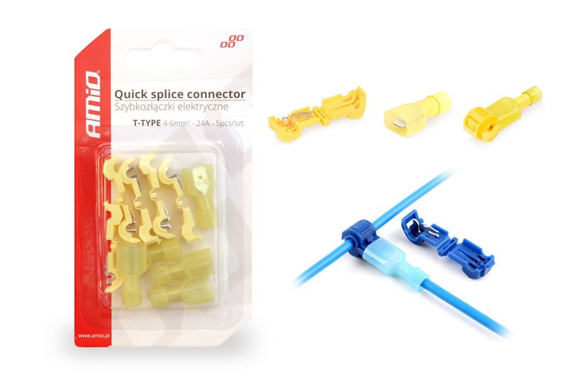 Elektrické rýchlospojky Typ-T 04-6mm2 24A blister 5 ks