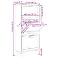 vidaXL Botník biely 52x25x115 cm spracované drevo a prírodný ratan