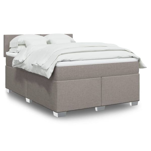 vidaXL Posteľný rám boxspring s matracom sivohned 140x200 cm látka