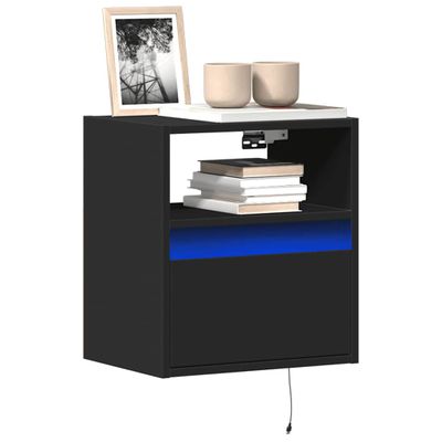 vidaXL TV nástenné skrinky s LED svetlami 2 ks čierne 41x31x45 cm