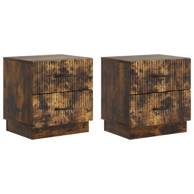 vidaXL Nočný stolík so zásuvkou 2 pcs Dymový dub 43 x 34,5 x 44,5 cm