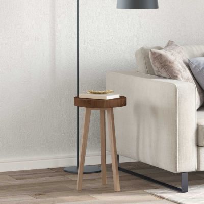 vidaXL Vrchná doska Tmavohnedá Ø 30 x 4 cm Masívne dubové drevo
