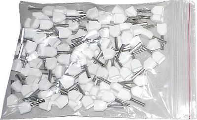 Dutinka pre dva káble 0,5mm2 biela (TE0,5-8), balenie 100ks