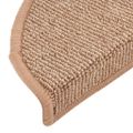vidaXL Schodové rohože 15 ks 56x17x3 cm svetlohnedé polkruhové