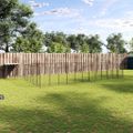 vidaXL Koterec pre psy čierny 30,25 m² oceľ