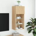 vidaXL TV skrinka s LED svetlami dub sonoma 40,5x30x90 cm