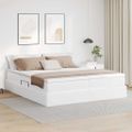 vidaXL Postel s úložným prostorem a matrací Biela 200 x 200 cm